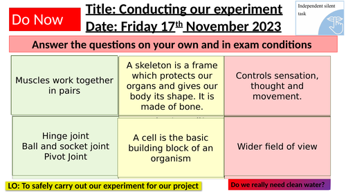 Project based learning around the question 'do we really need clean ...