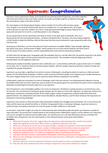 Reading comprehension intervention: Superman