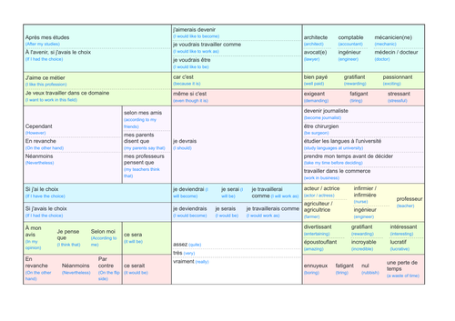 26. GCSE FRENCH: Future jobs (Future tense / Conditional) - EPI / MARS ...