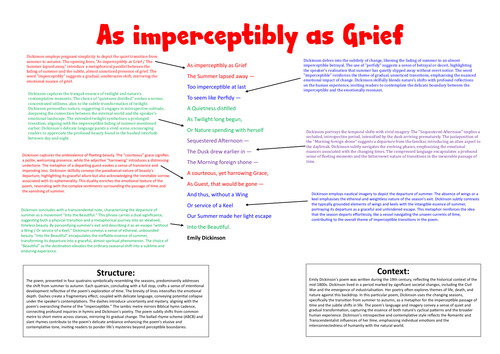 As imperceptibly as Grief