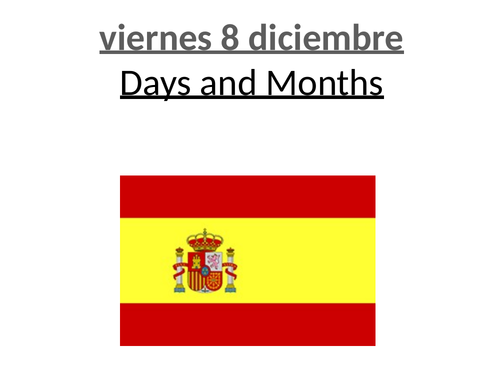 Spanish Months and Days