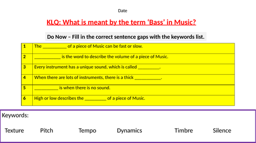 Year 8 Music - Bass Lines - PPT Lessons Unit of Work