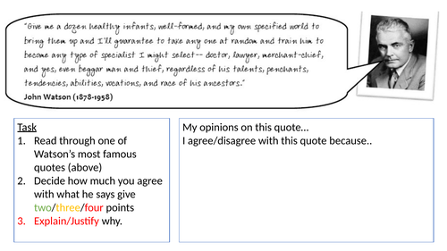 The behaviourist approach in Psychology - Approaches - A-Level Psychology AS/A2