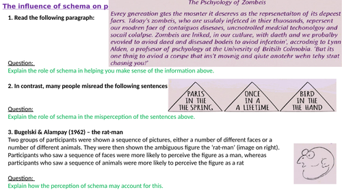 The Cognitive Approaches - Approaches - Psychology - A-Level AS/A2