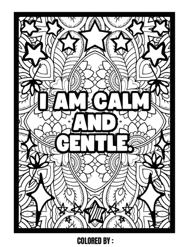 Calm Down Corner Posters, Calming Corner Affirmations Coloring Pages ...