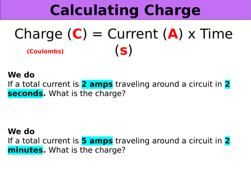 Calculating charge and current