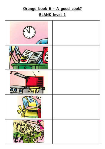 RWI Set 4 (Orange) Book 06 - A good cook? resources