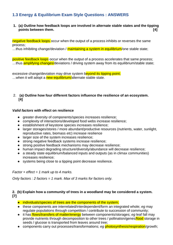 ESS 1.3 Energy and Equilibria