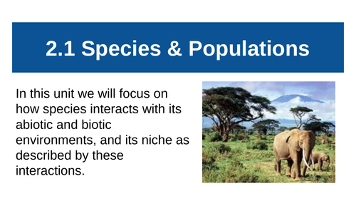 ESS 2.1 Species and Populations