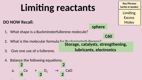 Limiting Reactants: GCSE Quantitative Chemistry | Teaching Resources