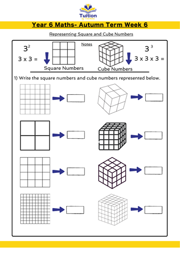 Year 6 - Square and Cube Numbers | Teaching Resources