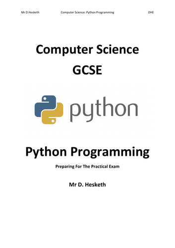 Python Practical Programming Exam Skills | Teaching Resources