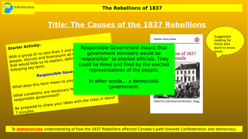 causes-of-the-1837-rebellions-in-canada-teaching-resources