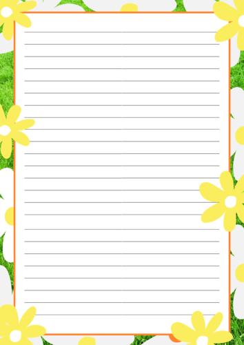 12 x floral Writing Lines for Letters, Stories, Poems, English ...