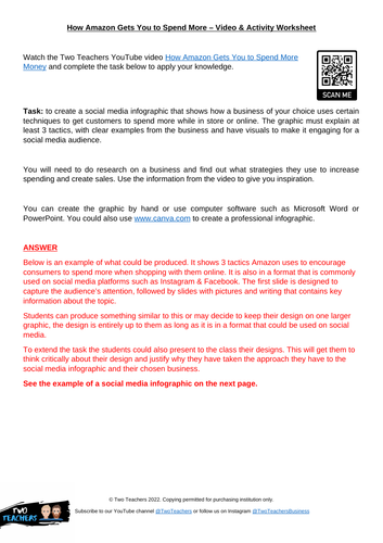 How Amazon Gets you to Spend More Money | Activity Worksheet and Video ...