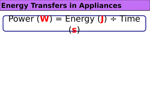 Energy, Power, Time calculations