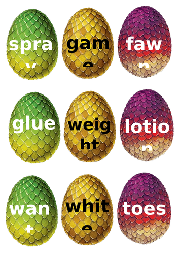 Phase 5 real and alien word dragon eggs
