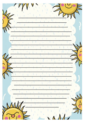 30 Different Writing Frames / Templates, Lined Paper with Colourful ...