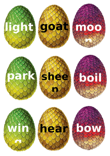 Phase 3 dragon eggs phonics sorting game