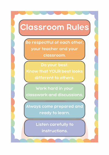 Classroom Rules / Housekeeping / Behaviour Management / Displays ...