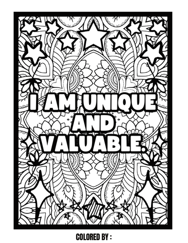 All About Me Worksheet Middle School, Affirmations Saying, SEL Coloring ...