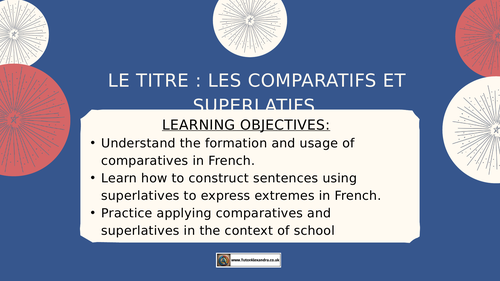 FRENCH Comparatives&Superlatives (2024) | Teaching Resources