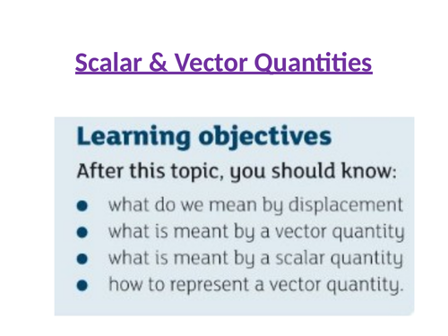 P8.1 Vectors & Scalars | Teaching Resources