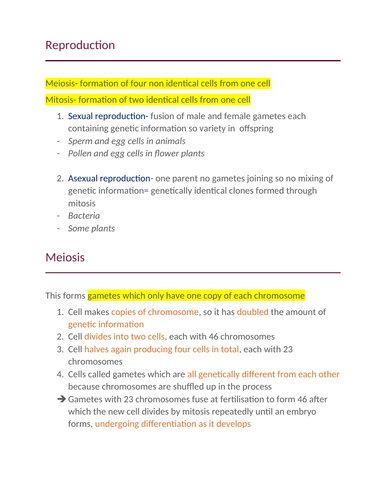 AQA GCSE Biology Revision- Spec Based | Teaching Resources