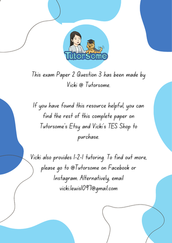 Paper 2 Question 3 Model Question and Answer | Teaching Resources