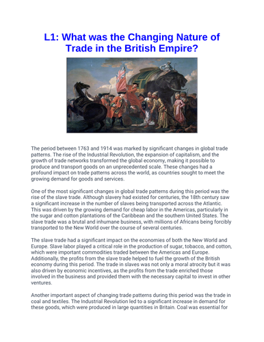 Britain Losing And Gaining An Empire Teaching Resources