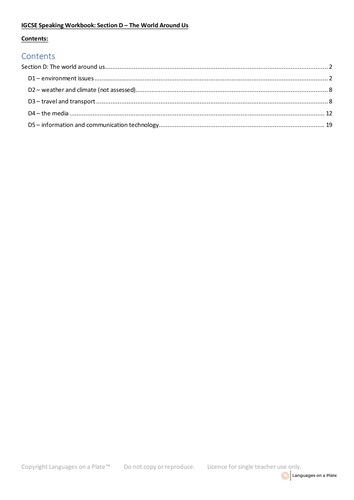 IGCSE Speaking Exam Guide | Teaching Resources