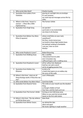 GCSE Love and Relationships Bingo | Teaching Resources