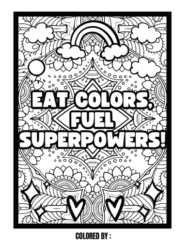 Healthy Habits Coloring & Encouragement Sayings Relaxing Coloring Pages