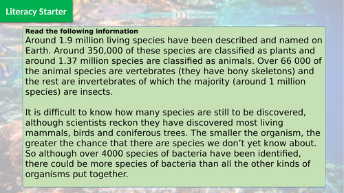 Edexcel IGCSE Biology Section 1 Lesson 1 Characteristics of Organisms