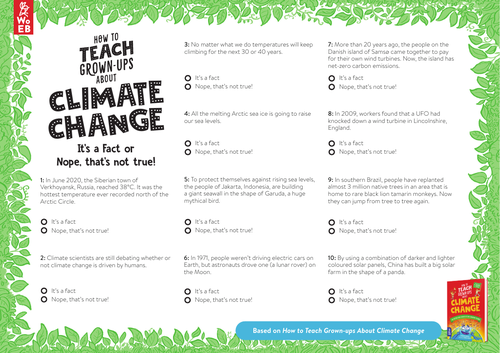 KS2 Climate Change True or False Quiz | Teaching Resources