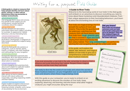 KS2 Writing for a Purpose: Field Guide KS2+
