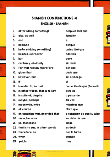 10 Facts About Spanish Conjunctions – CHLRIM