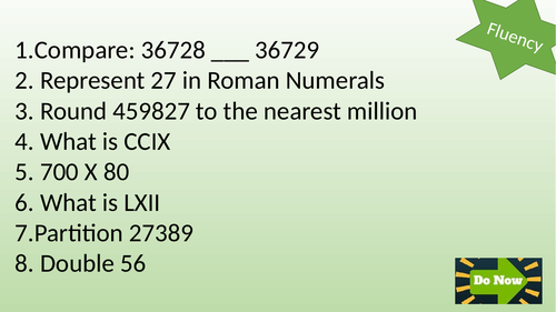 Year 5 Fluency - Arithmetic