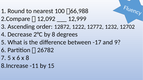 Year 6 Fluency - Arithmetic Focus