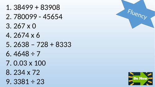 Year 6 Fluency - Arithmetic Focus