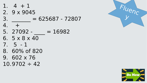 Year 6 Fluency - Arithmetic Focus