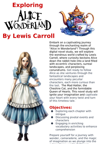 Alice in Wonderland - Novel Study - Google Slides | Teaching Resources