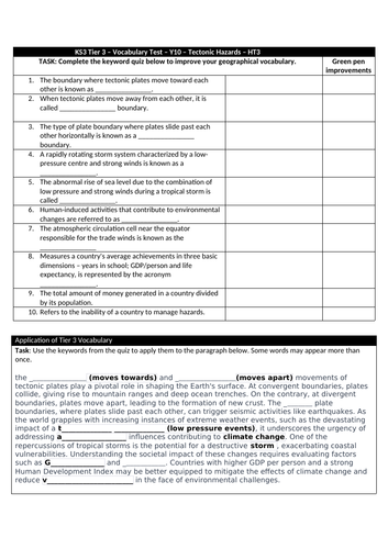 Edexcel B GCSE Geography Hazardours Earth Complete Set of Lessons ...