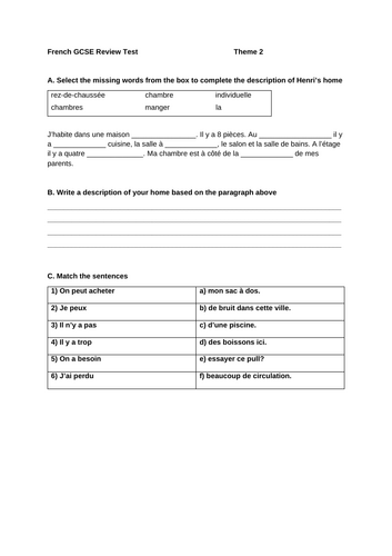 French GCSE Review 91����t - Theme 2
