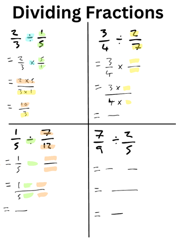 Backwards Faded: Dividing Fractions | Teaching Resources