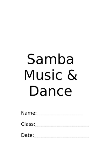 Samba Music (Cover Work Booklet) | Teaching Resources