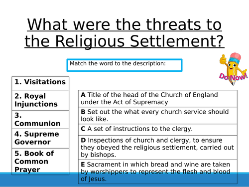 Early Elizabeth 4 - Religious challenges