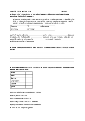 Spanish GCSE Review 91����t - Theme 3