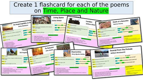 Eduqas Anthology revision - detailed flashcards for all poems ...