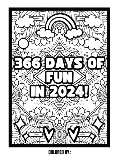 Leap Year 2024 Math Themed Facts, Mindfulness Mandala Coloring Pages